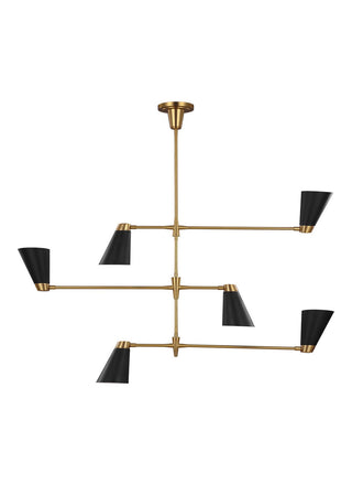 Buy burnished-brass-with-midnight-black-glass-and-black-shade Signoret Outdoor (Damp) Chandelier by Visual Comfort Studio