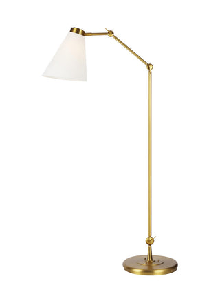 Buy burnished-brass-with-matte-white-glass-and-white-shade Signoret Floor Lamp by Visual Comfort Studio