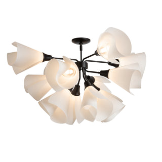 Buy black-with-spun-frost-sh-glass-and-white-shade Mobius Semi-Flush Mount Ceiling Light by Hubbardton Forge