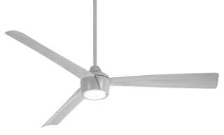 Buy grey-finish-with-grey-blades Skinnie Outdoor (Wet) Ceiling Fan with Light by Minka Aire