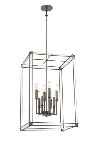 Buy antique-nickel Langen Square Outdoor (Damp) Pendant by Minka-Lavery