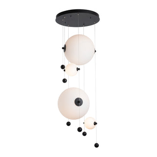 Buy black-with-opal-glass-gg-glass-and-white-shade Abacus Pendant by Hubbardton Forge