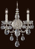 Antique Silver with Clear Heritage Crystal Glass and Clear Shade
