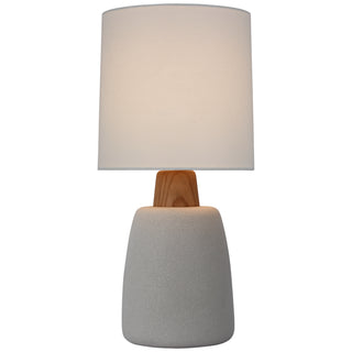 Buy porous-white-and-natural-oak-with-9-5-x-10-x-10-linen-glass-and-natural-cream-shade Aida Table Accent Lamp by Visual Comfort Signature