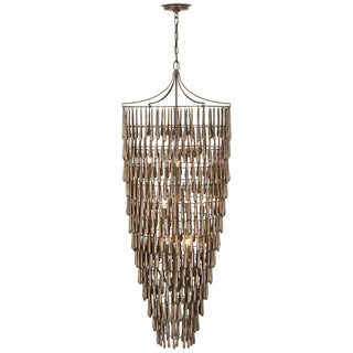 Buy antique-bronze-leaf-and-metal-shade Vacarro Outdoor (Damp) Chandelier by Visual Comfort Signature