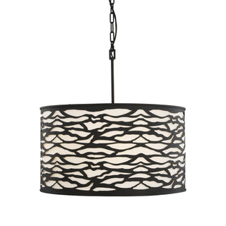 Buy carbon-black-and-white-shade Kato Pendant by Varaluz