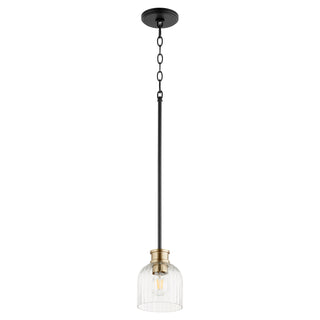 Buy textured-black-w-aged-brass Monarch Outdoor (Damp) Pendant by Quorum