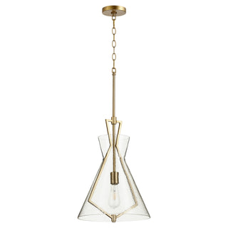 Buy aged-brass-and-clear-shade Pendants Outdoor (Damp) Pendant by Quorum