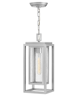 Buy satin-nickel-with-clear-seedy-glass-and-clear-seedy-shade Republic Outdoor (Damp) Hanging Lanterns by Hinkley