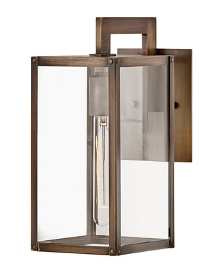Buy burnished-bronze-with-clear-glass-and-clear-shade Max Outdoor (Wet) Wall Lantern by Hinkley