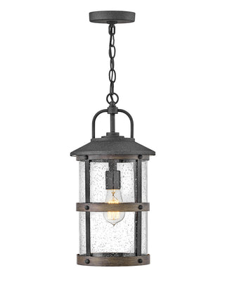 Buy aged-zinc-with-clear-seedy-glass-and-clear-seedy-shade Lakehouse Outdoor (Wet) Hanging Lantern by Hinkley