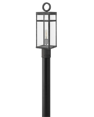 Buy aged-zinc-with-clear-glass-and-clear-shade Porter Outdoor (Wet) Post Lantern by Hinkley