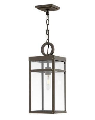 Buy oil-rubbed-bronze-with-clear-glass-and-clear-shade Porter Outdoor (Damp) Hanging Lantern by Hinkley