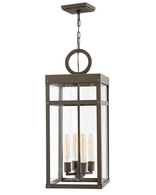Buy oil-rubbed-bronze-with-clear-glass-and-clear-shade Porter Outdoor (Damp) Hanging Lanterns by Hinkley