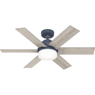 Buy indigo-blue-finish-with-light-gray-oak-blades Pacer Ceiling Fan with Light by Hunter