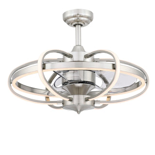 Buy brushed-nickel-finish-with-clear-blades Obvi Ceiling Fan with Light by Fanimation