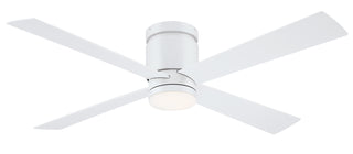 Buy matte-white-finish-with-matte-white-blades Kwartet Outdoor (Damp) Hugger Ceiling Fan with Light by Fanimation