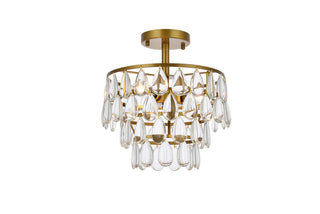 Buy brass-and-clear-shade Mila Flush Mount Ceiling Light by Elegant Lighting