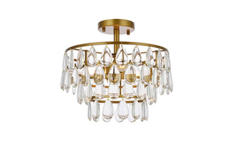 Buy brass Mila Flush Mount Ceiling Light by Elegant Lighting