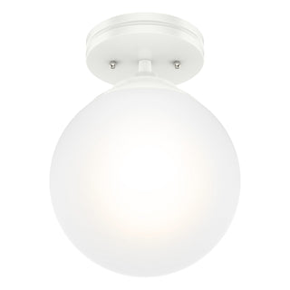 Buy matte-white-with-cased-white-glass-and-white-shade Hepburn Flush Mount Ceiling Light by Hunter