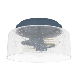 Buy indigo-blue-with-seeded-glass-and-clear-seedy-shade Hartland Flush Mount Ceiling Light by Hunter