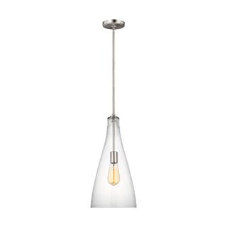 Buy brushed-nickel-with-clear-glass-and-clear-shade Arilda Outdoor (Damp) Pendant by Visual Comfort Studio