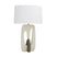 White with White Linen Shade/Matching Lining Glass