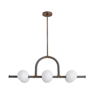Buy heritage-brass-and-white-shade Harrison Outdoor (Damp) Linear Chandelier by Arteriors