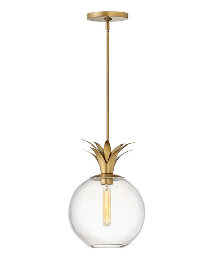 Palma Pendant by Hinkley – Lights: 1 Light (10.75"L x 10.75"W x 15.00"H) – Finish: Heritage Brass with Clear Glass and Clear Shade – Hinkley-41927HB