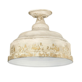 Buy antique-ivory Keating Outdoor (Damp) Semi Flush Mount Light by Golden