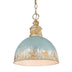 Vintage Gold with Antique Teal Glass