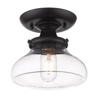 Buy matte-black-with-clear-glass-glass-and-clear-shade Nash Outdoor (Damp) Semi-Flush Mount Ceiling Light by Golden