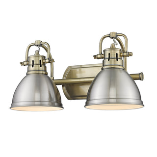 Buy aged-brass-with-pewter-glass-and-silver-gray-shade Duncan Vanity by Golden
