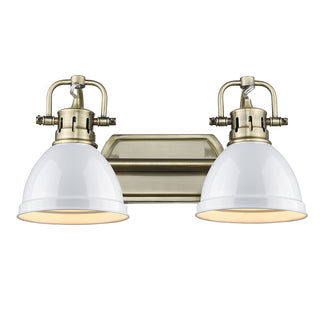 Buy aged-brass-with-white-glass Duncan Vanity by Golden