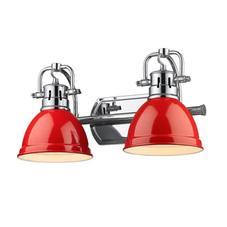 Buy chrome-with-red-glass-and-red-shade Duncan Vanity by Golden