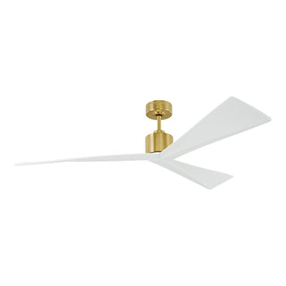 Buy burnished-brass-finish-with-matte-white-abs-blades 3-Blades Adler Outdoor (Damp) Ceiling Fan by Visual Comfort Fan