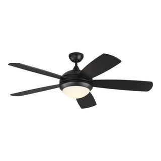 Buy midnight-black-finish-with-midnight-black-blades 5-Blades Discus Ceiling Fan with Light by Generation Lighting