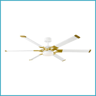 Buy matte-white-finish-with-matte-white-blades Loft Outdoor (Damp) Ceiling Fan with Light by Visual Comfort Fan