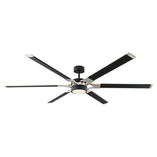 Buy midnight-black-finish-with-midnight-black-blades Loft Outdoor (Damp) Ceiling Fan with Light by Visual Comfort Fan