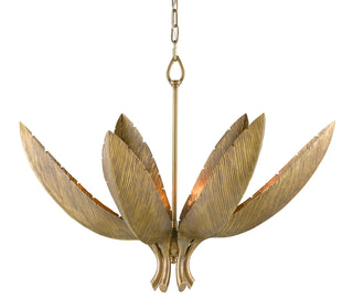 Bird of Paradise Brass Chandelier Chandelier by Currey and Company
