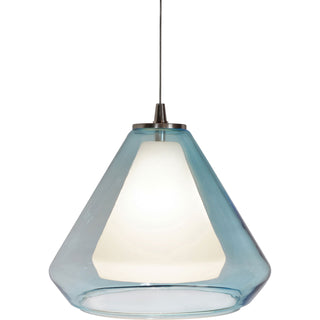 Buy satin-nickel-with-aqua-glass-glass Armitage Outdoor (Damp) Pendant by AFX Lighting
