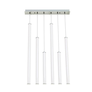 Buy satin-nickel-with-white-acrylic-glass-and-white-shade Caden Outdoor (Damp) Linear Pendant by AFX Lighting