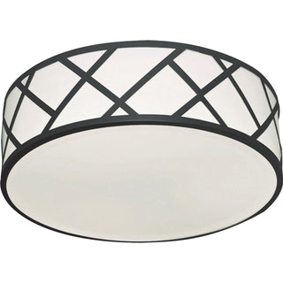 Buy black-with-white-steel-glass-and-white-shade Haven Outdoor (Damp) Flush Mount Ceiling Light by AFX Lighting