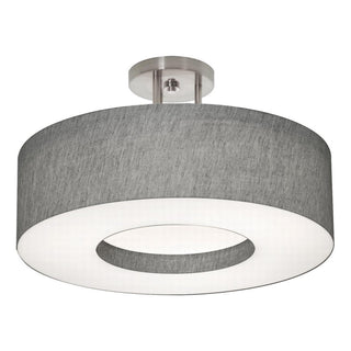 Buy satin-nickel-with-grey-lumafuse-glass-and-silver-gray-shade Montclair Outdoor (Damp) Semi-Flush Mount Flush Mount Ceiling Light by AFX Lighting