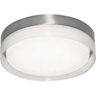Buy satin-nickel-with-clear-ribbed-glass-glass-and-clear-textured-shade Tribeca Outdoor (Damp) Flush Mount Ceiling Light by AFX Lighting