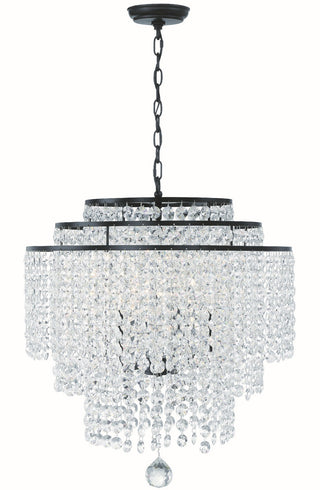 Buy matte-black-and-clear-shade Gabrielle Outdoor (Damp) Chandelier by Crystorama