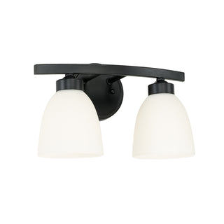 Buy matte-black-with-soft-white-glass-glass-and-white-shade Jameson Vanity by Capital Lighting