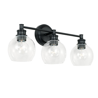 Buy matte-black-with-clear-glass-glass-and-clear-seedy-shade Mid Century Vanity by Capital Lighting