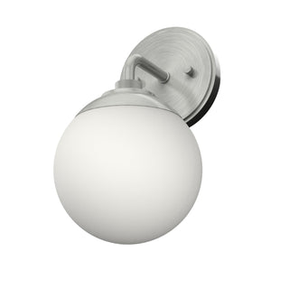 Buy brushed-nickel-with-cased-white-glass-and-white-shade Hepburn Sconce by Hunter