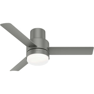 Buy matte-silver-finish-with-matte-silver-blades Gilmour Outdoor (Damp) Hugger Ceiling Fan with Light by Hunter